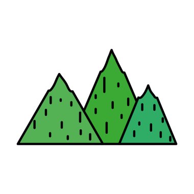 renk güzellik dağ doğal ekoloji stil vektör çizim