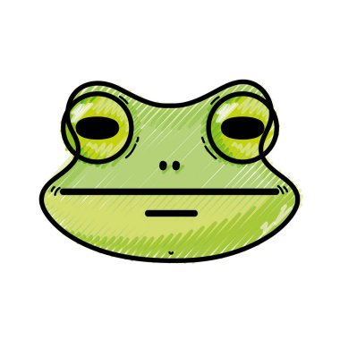 rendelenmiş sevimli kurbağa baş vahşi hayvan vektör çizim