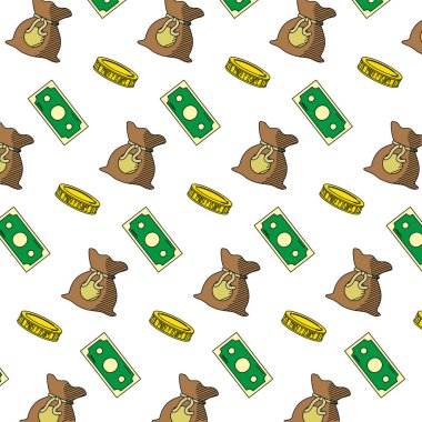 Ekonomi nakit para iş arka plan vektör çizim