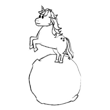 ay vektör çizim içinde atlama saç modeli olan grunge güzel at