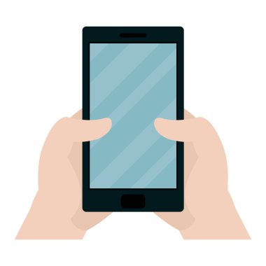 Eller smartphone teknoloji iletişim iletiyi vektör çizim ile