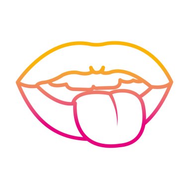 satır komik ağız bozulmuş dişler ve dil ile illüstrasyon işareti vektör