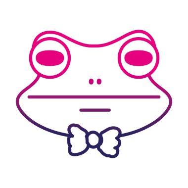 satır sevimli kurbağa baş vahşi hayvan vektör çizim