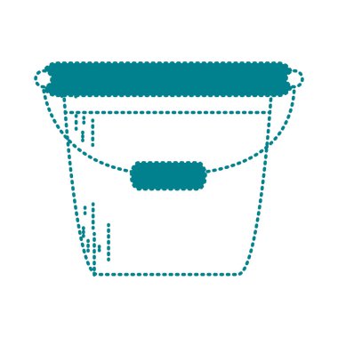 noktalı şekil kova plastik nesnesi ev vektör çizim temizlemek için