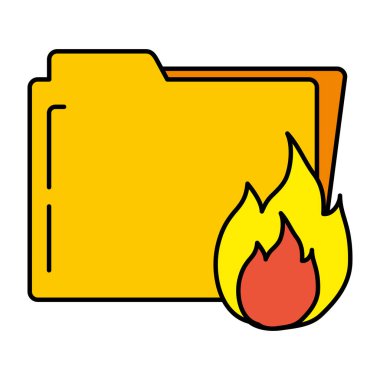 renk klasör dosyası dikkat sıcak ateş vektör çizim ile