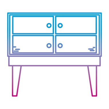 bozulmuş satır iç ahşap şifoniyer ev tasarım vektör çizim