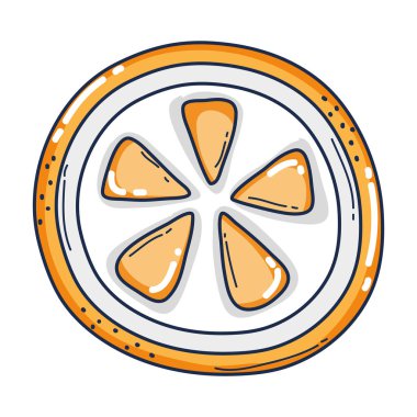 lezzetli taze dilim turuncu meyve vektör çizim