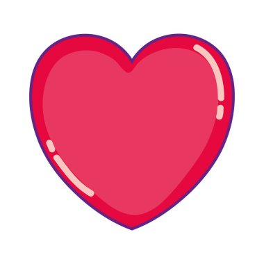 aşk ve tutku tasarım vektör çizim kalp sembolü