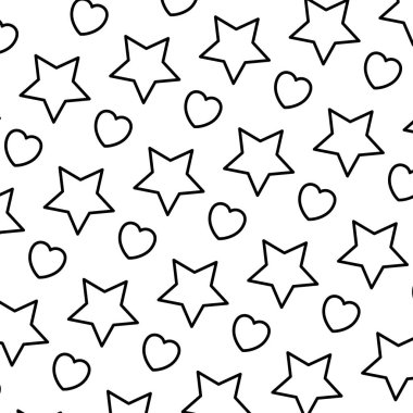 hat sanatı yıldız ve aşk arka plan vectoor illüstrasyon simgesi