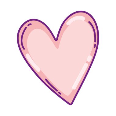 kalp sevgi ve tutku sembolü tasarım vektör çizim