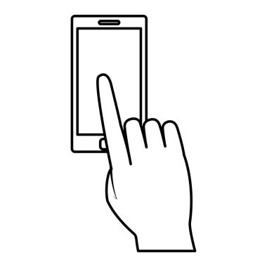 satır parmak dokunun elektronik ekran martphone teknoloji vektör çizim