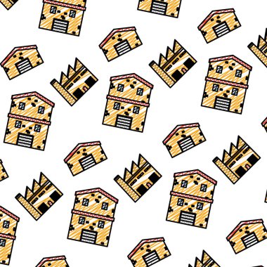 Doodle mağaza butik modern pazar arka plan vektör çizim