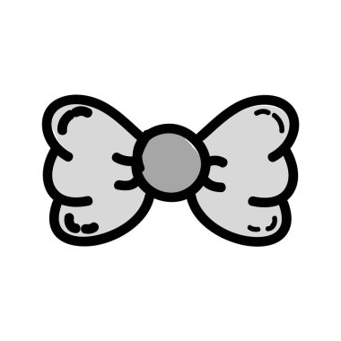 gri tonlamalı şirin şerit yay süsleme tasarlamak vektör