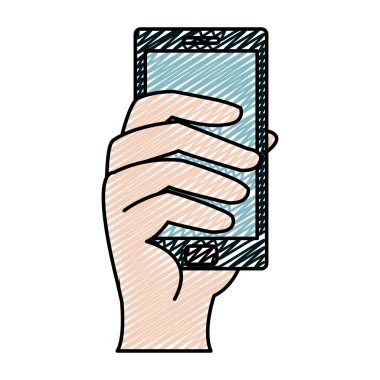 el elektronik smartphone dijital teknoloji vektör çizim ile doodle