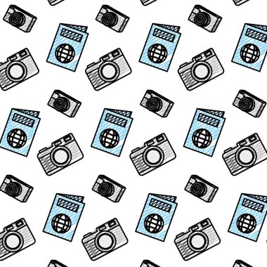 yolculuk seyahat nesne Turizm arka plan vektör çizim doodle