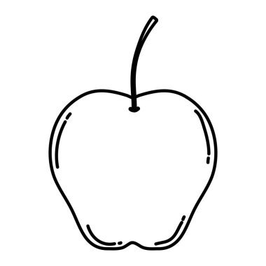 satır lezzetli elma taze organik meyve vektör çizim