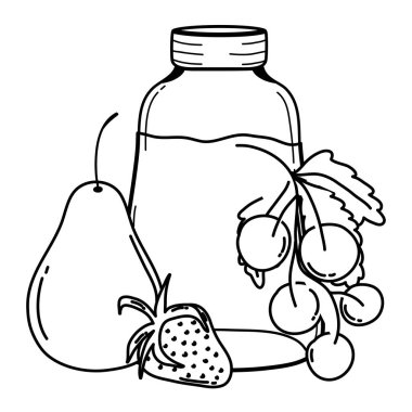 mason içinde satır lezzetli meyve sağlıklı meyve suları