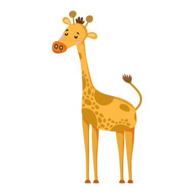 güzel zürafa vahşi hayvan yaratık vektör çizim