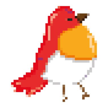 ppixelated güzellik tropik kuş egzotik hayvan vektör çizim