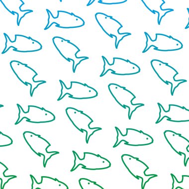 bozulmuş satır tropikal ton balığı hayvan arka plan vektör çizim