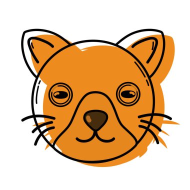 renk sevimli kedi baş hayvan vektör çizim evde beslenen hayvan