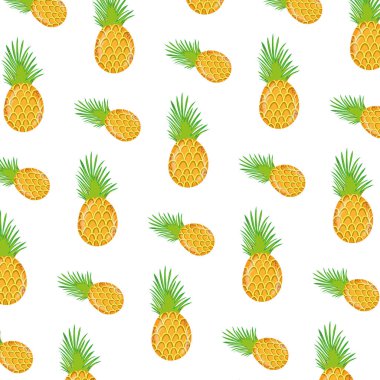 egzotik ananas tropikal meyve arka plan vektör çizim
