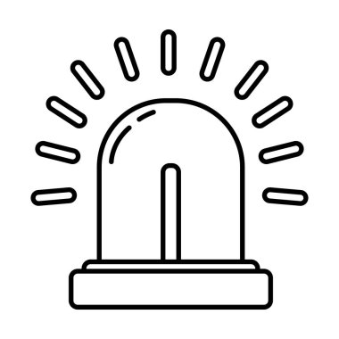 satır ışık siren polis darger acil vektör çizim