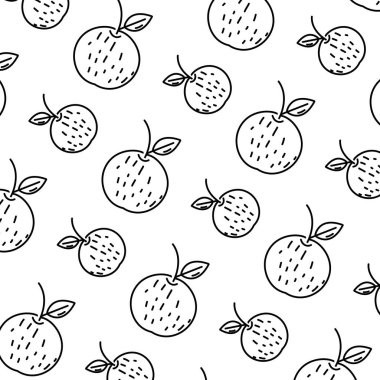 satır lezzetli turuncu taze meyve arka plan vektör çizim