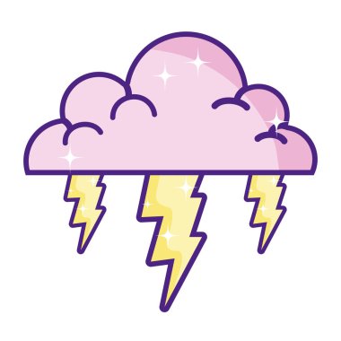 gök gürültüsü ızgaralı fırtına hava vektör çizim ile bulut