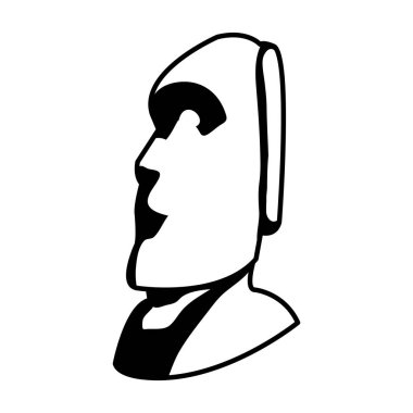 satır moai heykel Paskalya Adası Kültür vektör çizim üzerinden