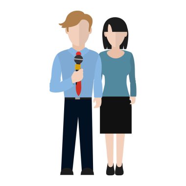 adam muhabir concerence zarif kadın vektör çizim ile