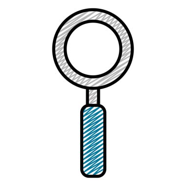 Büyüteç aracı zum arama vektör çizim doodle