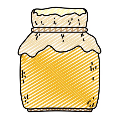 Kristal cam lezzetli tatlım ürün vektör çizim ile doodle