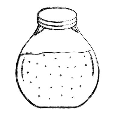 Grunge mason kavanoza lezzetli sağlıklı meyve suları vektör çizim ile