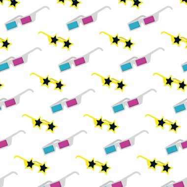 3D gözlük ve güneş gözlüğü stili arka plan vektör çizim yıldız