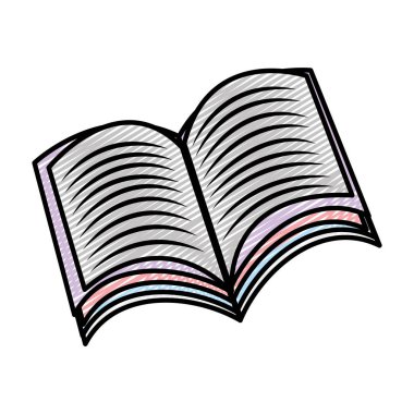 Doodle açık kitap eğitim belgeleri stil vektör çizim