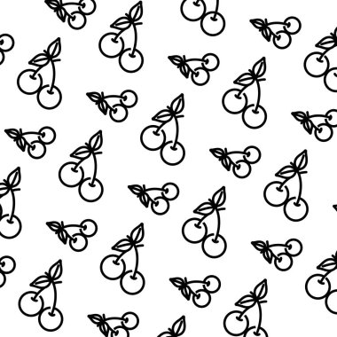 satır lezzetli kiraz meyve vitamini arka plan vektör çizim