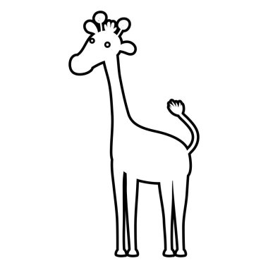 satır sevimli zürafa safari vahşi hayvan vektör çizim