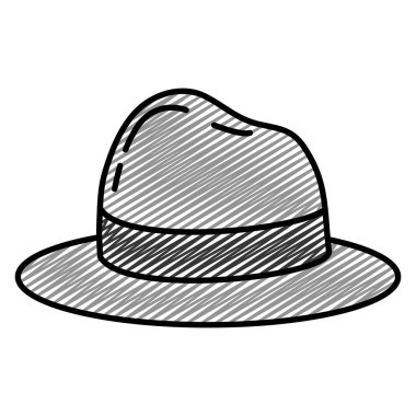 şık şapka adam nesne stili vektör çizim doodle