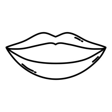 satır güzellik ağız makyaj dudak stil vektör çizim ile
