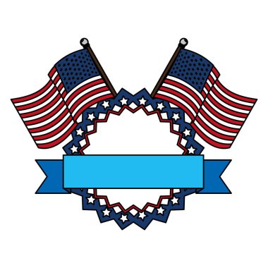 renk ABD bayrakları ulus amblemi ve şerit vektör çizim ile