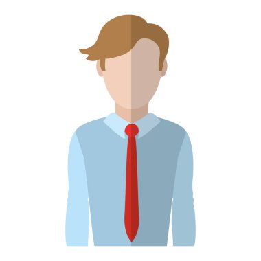 zarif adam kravat ve kısa saç modeli vektör çizim