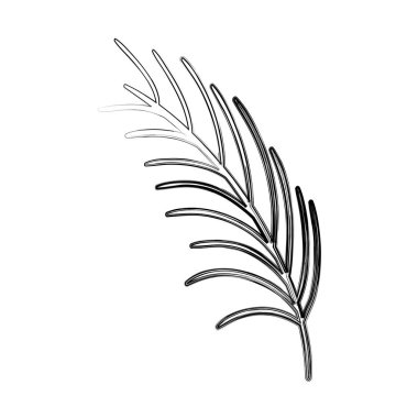 Grunge tropikal şube bitki doğa vektör çizim bırakır