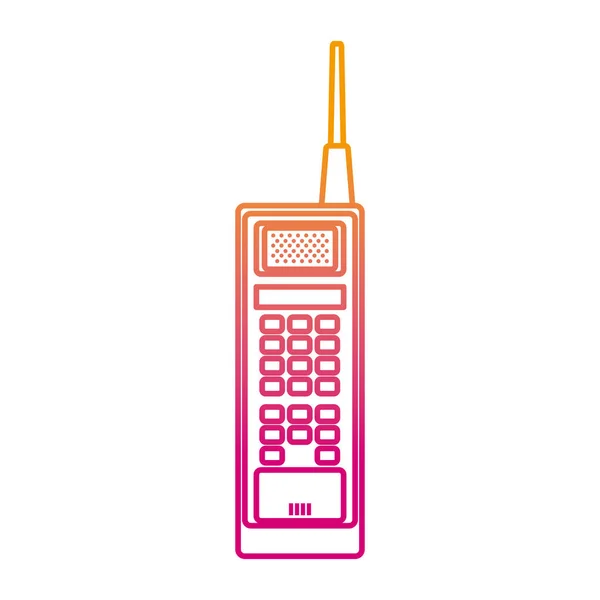 Aangetaste Lijn Draadloze Telefoon Technologie Oproep Mededeling Vectorillustratie — Stockvector