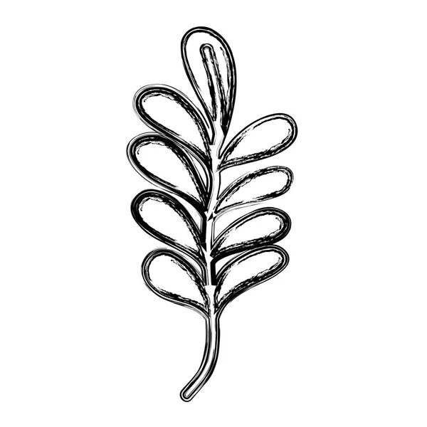 Grunge Nature Branche Plante Feuilles Style Vectoriel Illustration — Image vectorielle