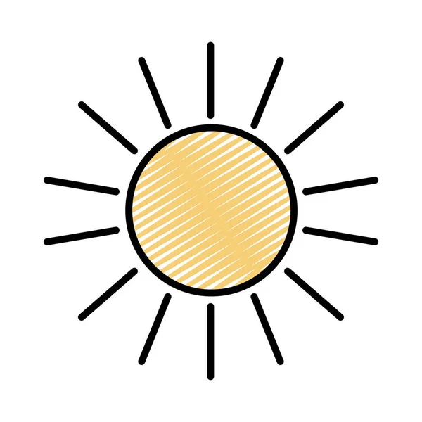 Doodle Brillo Sol Rayo Tiempo Icono Vector Ilustración — Archivo Imágenes Vectoriales