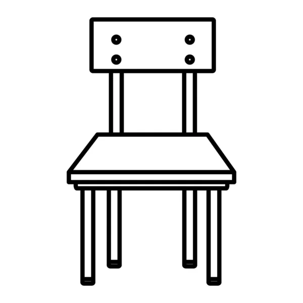 Line Čelní Dřevo Školní Židle Vzdělání Vektorové Ilustrace — Stockový vektor