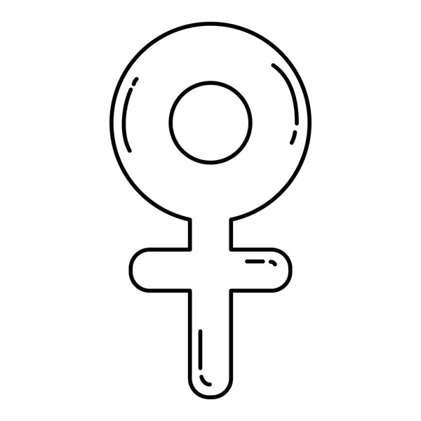 Line Female Sign Flat Style Icon Vector Illustration — Stock Vector