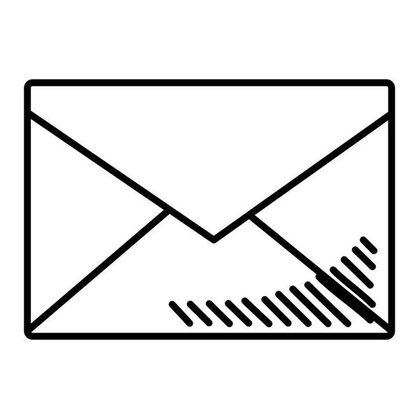 Linha Mail Carta Estilo Texto Mensagem Vetor Ilustração —  Vetores de Stock
