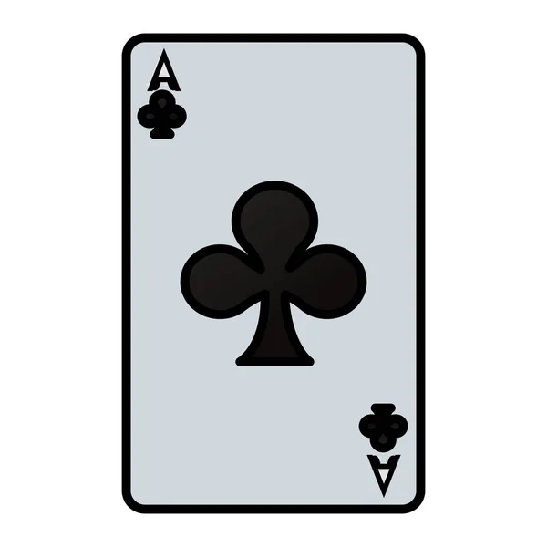 Cor Trevo Pôquer Cartão Jogo Vetor Ilustração — Vetor de Stock